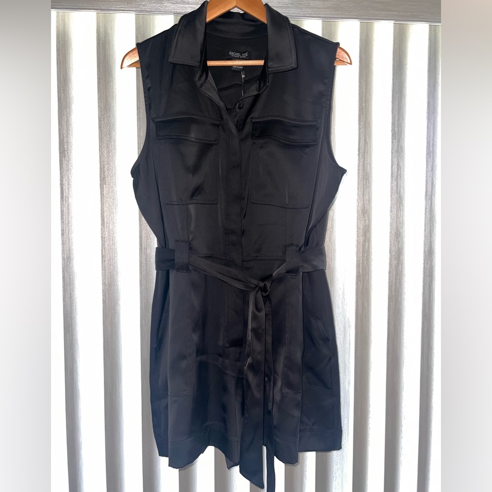 Rachel Zoe Black Sleeveless Romper Dress